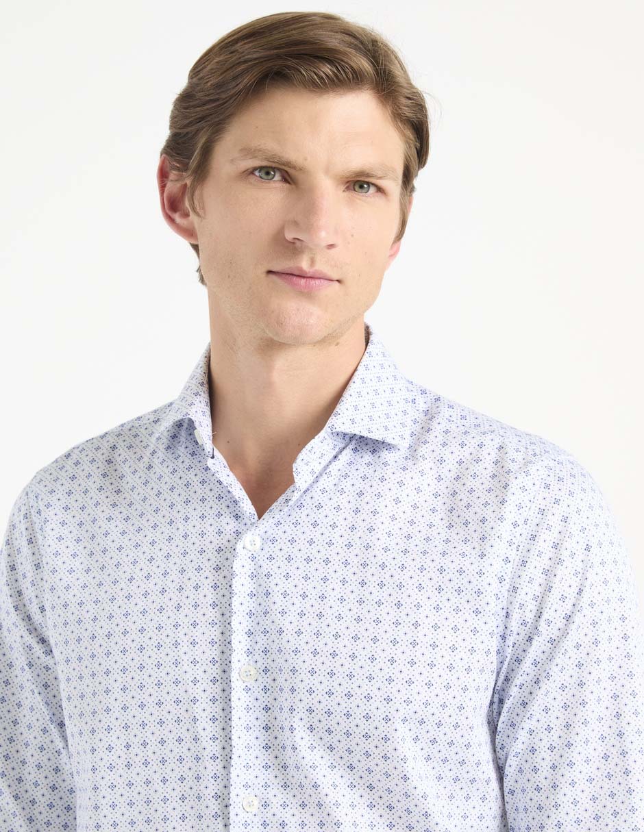 Camisa business casual de algodón manga larga para hombre 4
