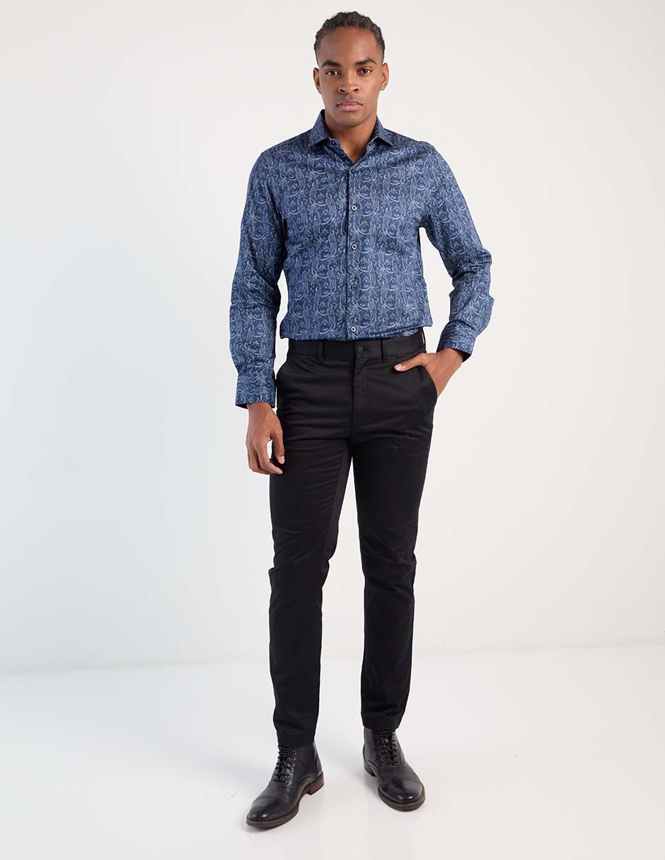 Camisa de vestir de algodón manga larga para hombre 3