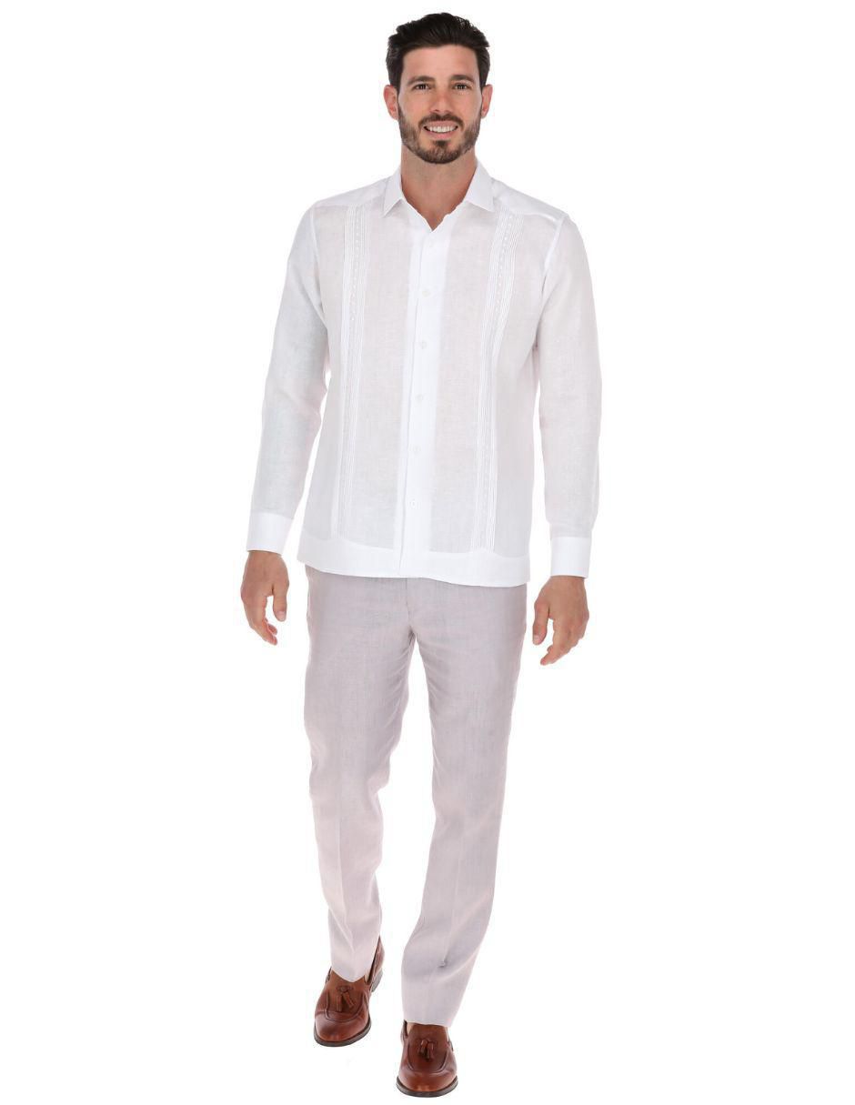 Guayabera manga larga para hombre 4