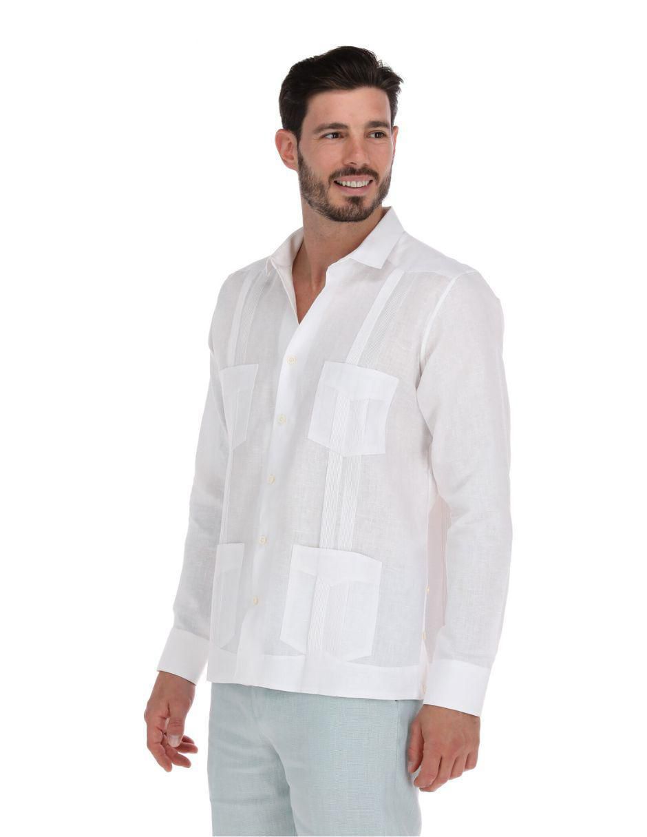 Guayabera manga larga para hombre 4