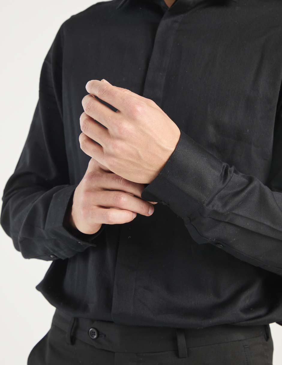 Camisa de vestir de algodón manga larga para hombre 4