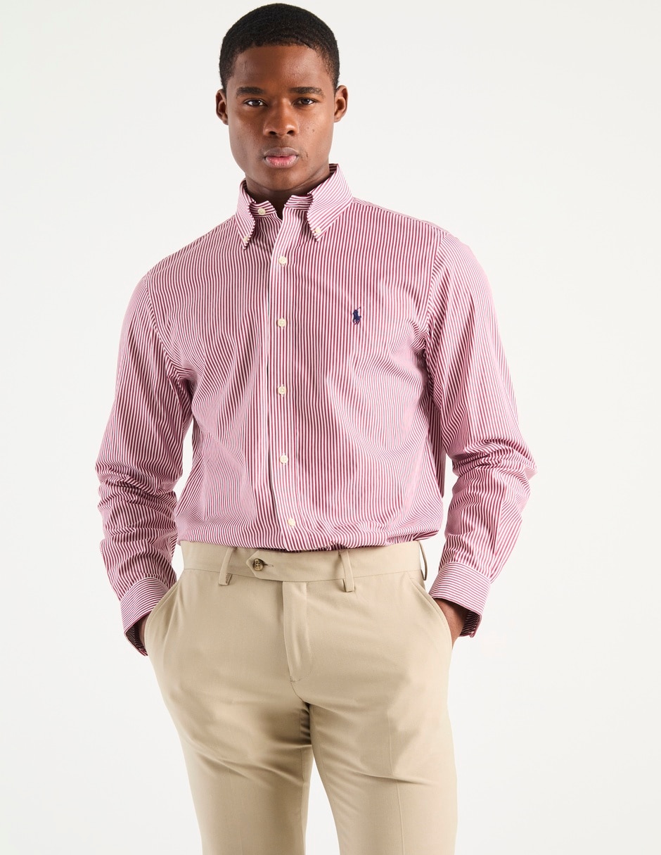 Camisa business casual manga larga para hombre