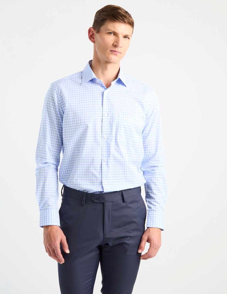 Camisa de vestir de algodón manga larga para hombre