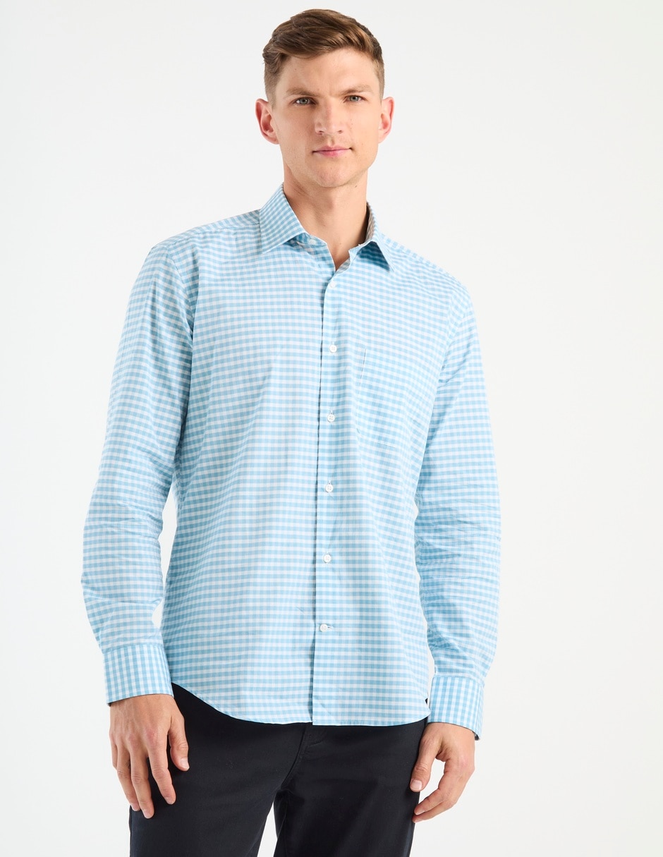 Camisa de vestir de algodón manga larga para hombre Camisa de vestir de algodón manga larga para hombre