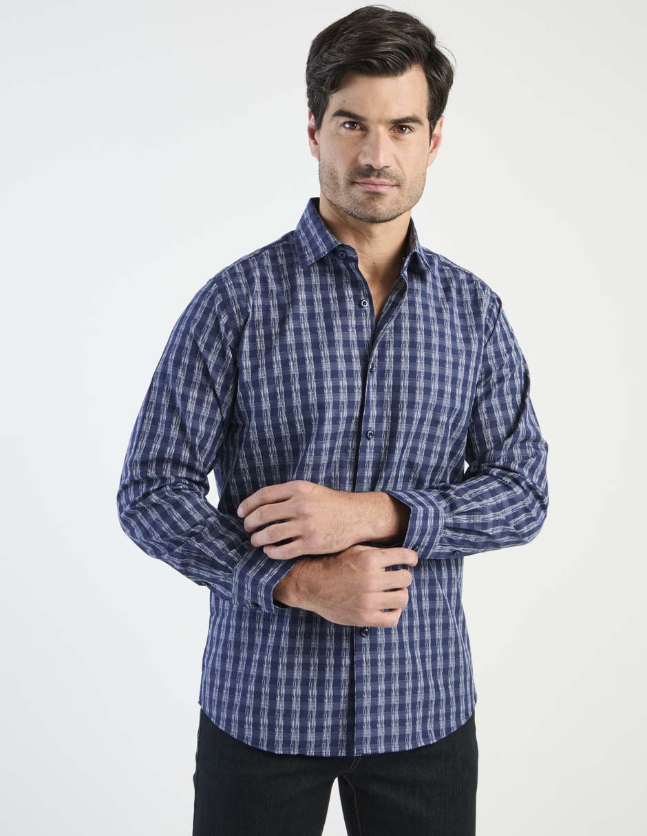 Camisa casual manga larga para hombre