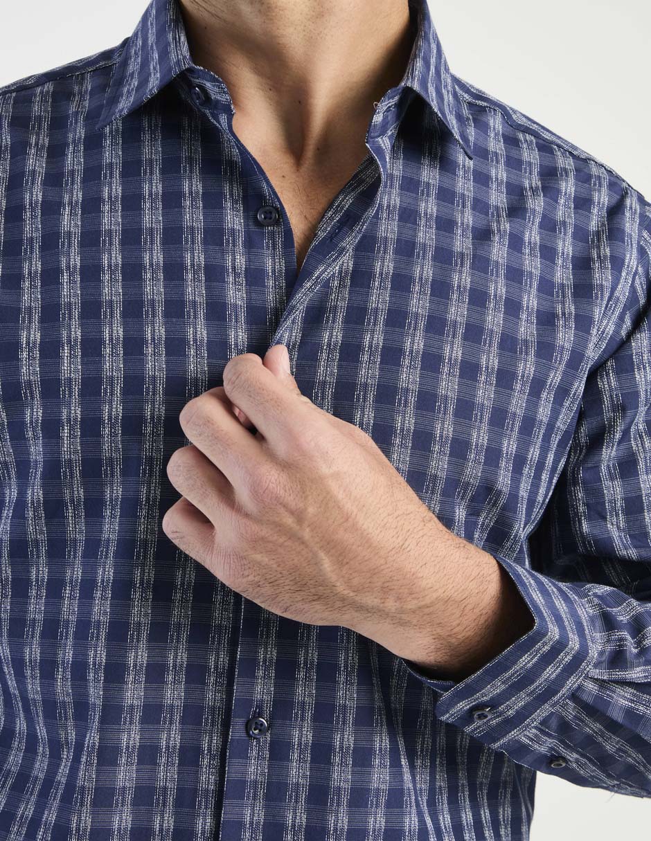 Camisa casual manga larga para hombre 4