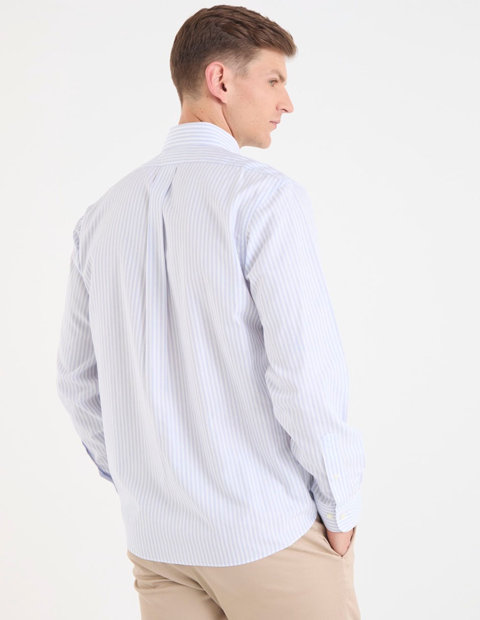 Camisa de vestir de algodón manca larga para hombre 2
