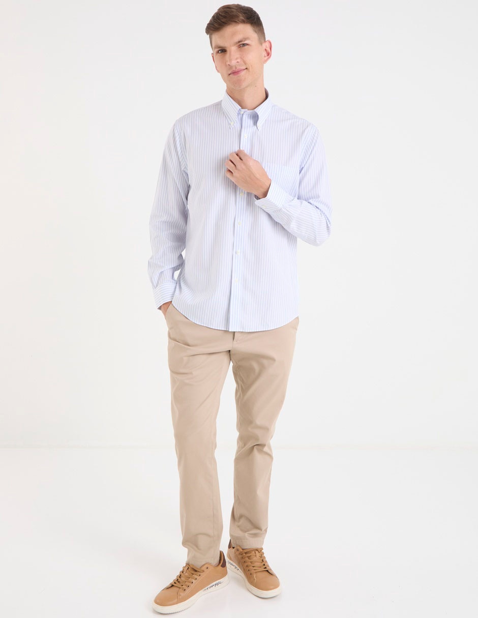 Camisa de vestir de algodón manca larga para hombre 3