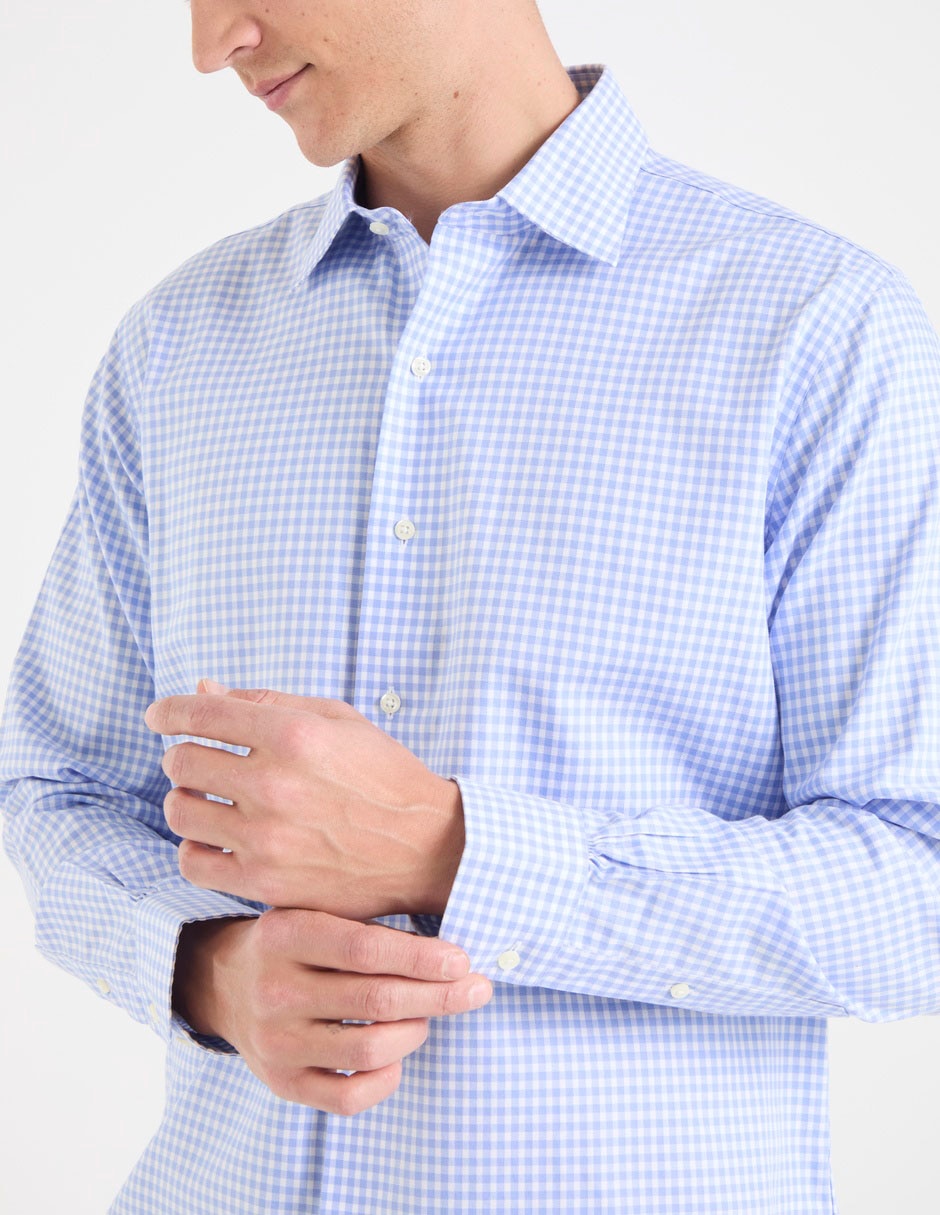 Camisa de vestir de algodón manga larga para hombre 4