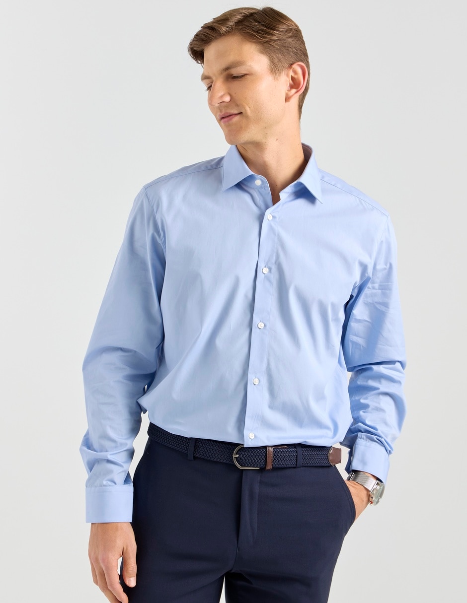 Camisa casual de algodón manga larga para hombre Camisa casual de algodón manga larga para hombre