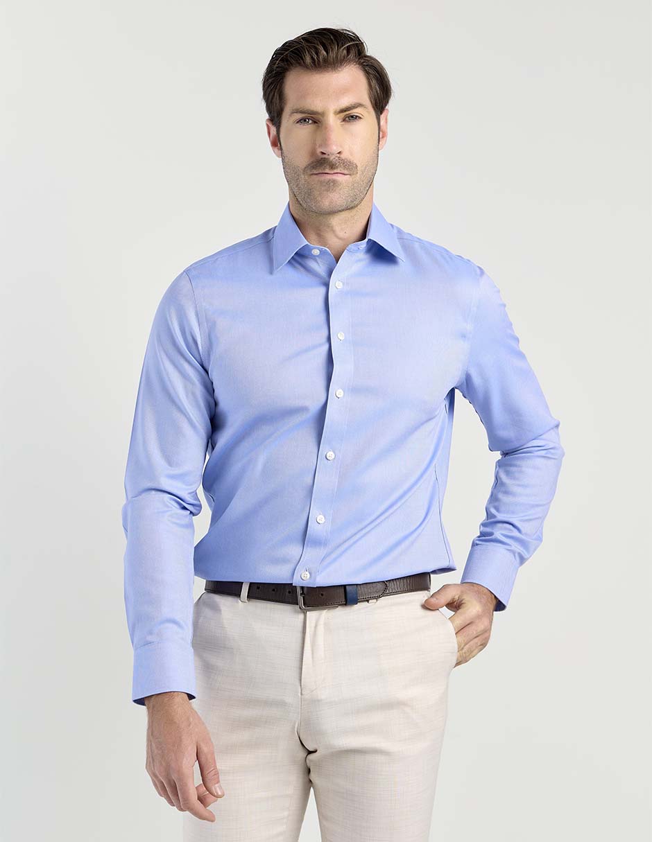 Camisa de vestir de algodón manga larga para hombre Camisa de vestir de algodón manga larga para hombre