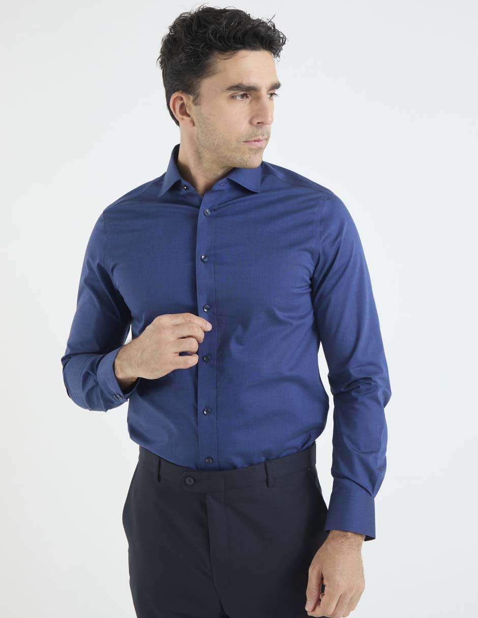 Camisa de vestir de algodón manga larga para hombre