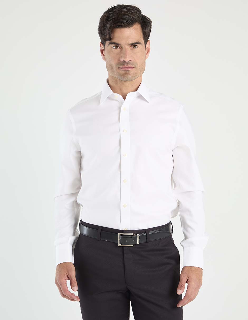 Camisa de vestir de algodón manga larga para hombre
