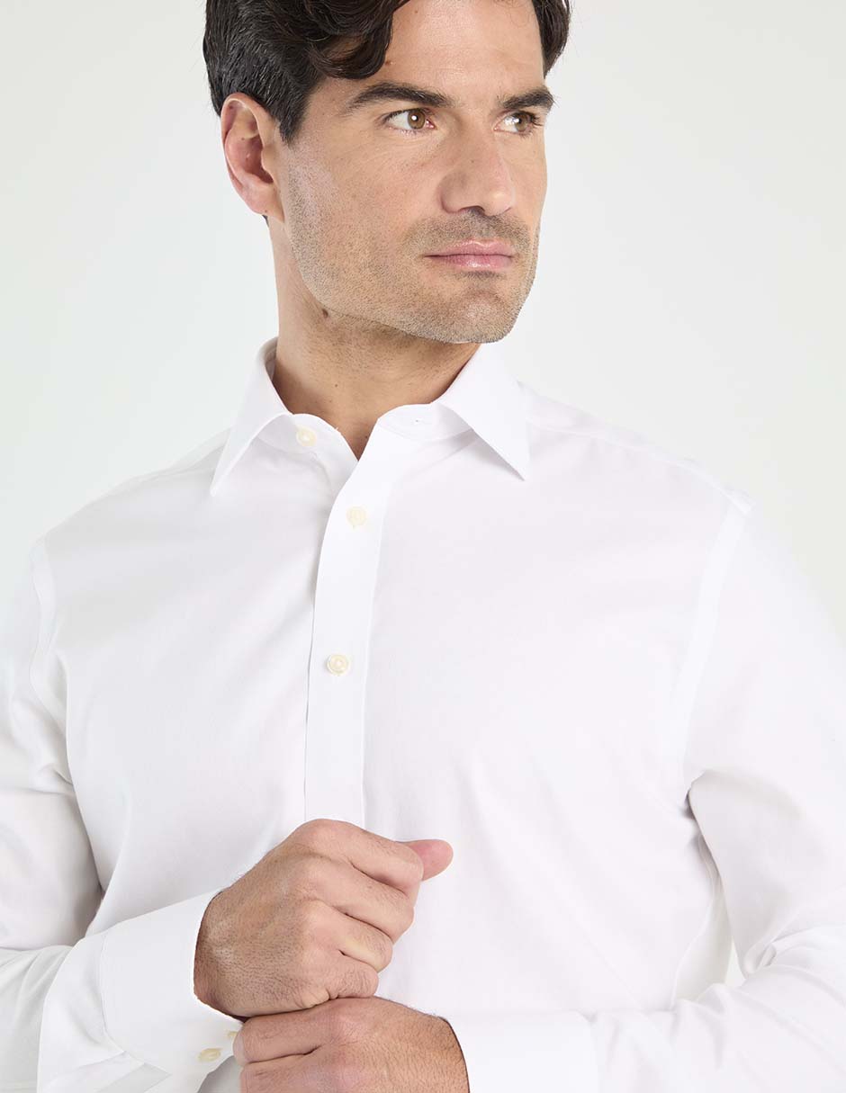 Camisa de vestir de algodón manga larga para hombre 4