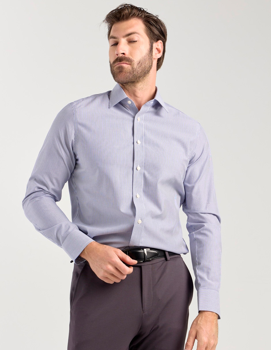 Camisa de vestir de algodón manga larga para hombre