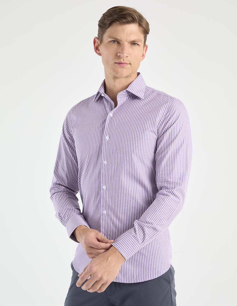 Camisa de vestir de algodón manga larga para hombre 1