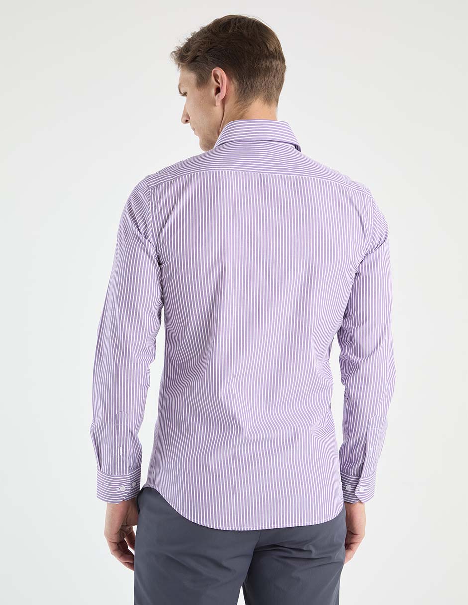 Camisa de vestir de algodón manga larga para hombre