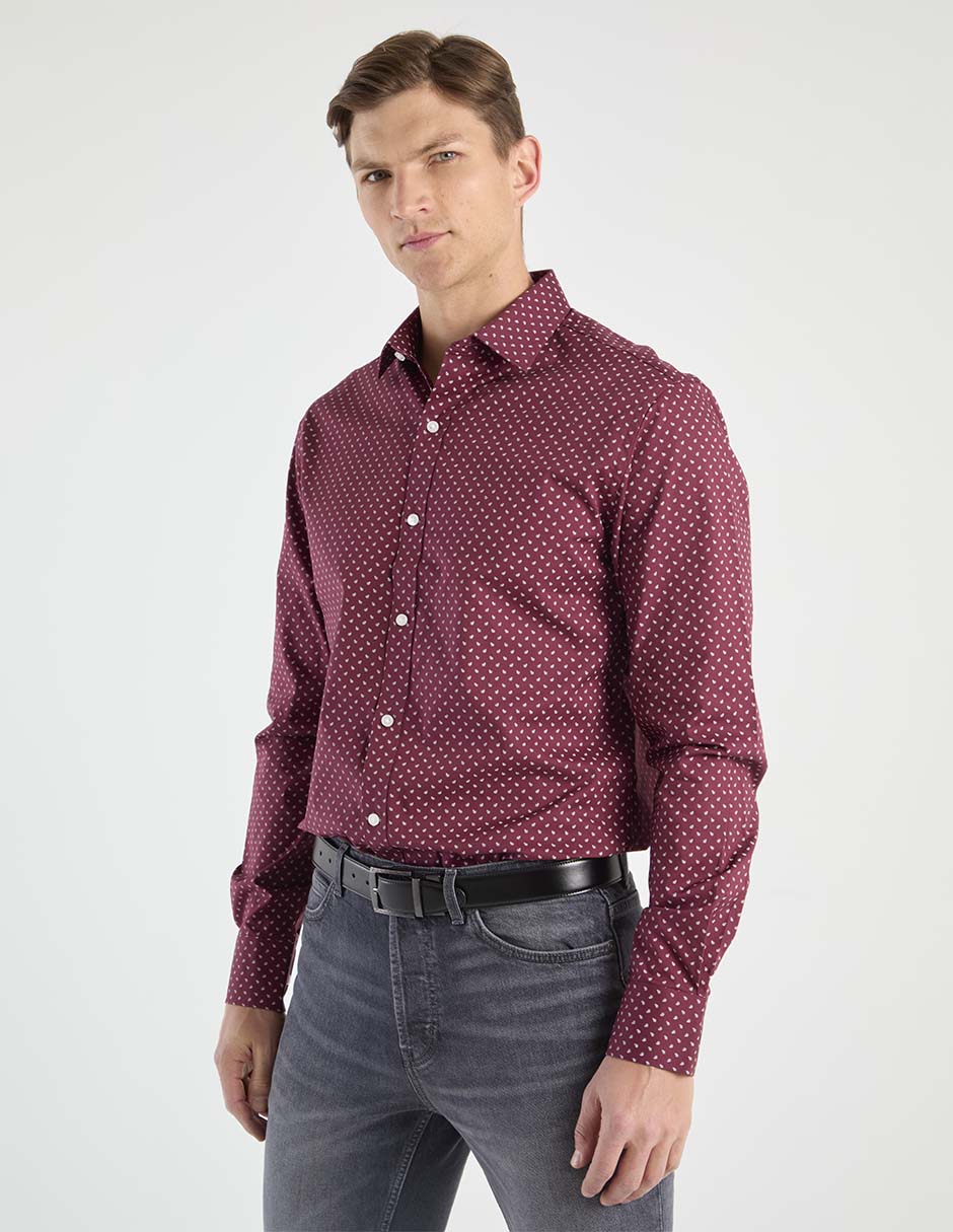 Camisa de vestir de algodón manga larga para hombre