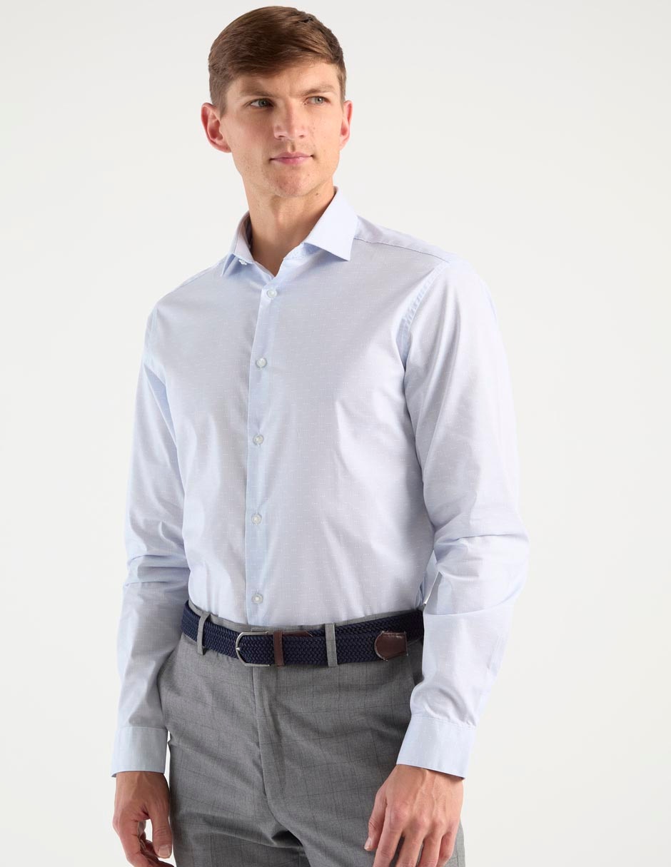 Camisa de vestir de algodón manga larga para hombre