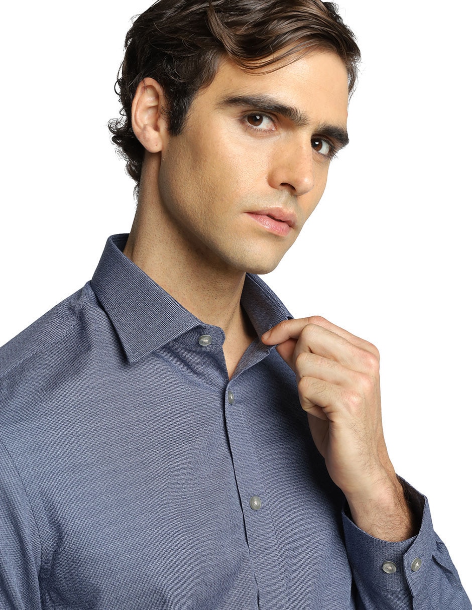 Camisa de vestir de algodón manga larga para hombre 4