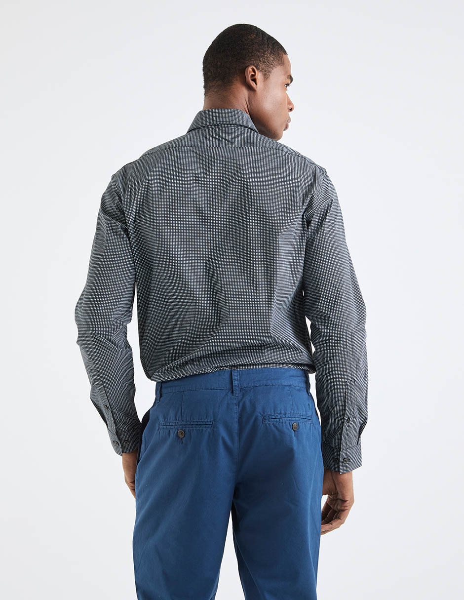 Camisa de vestir de algodón manga larga para hombre 2