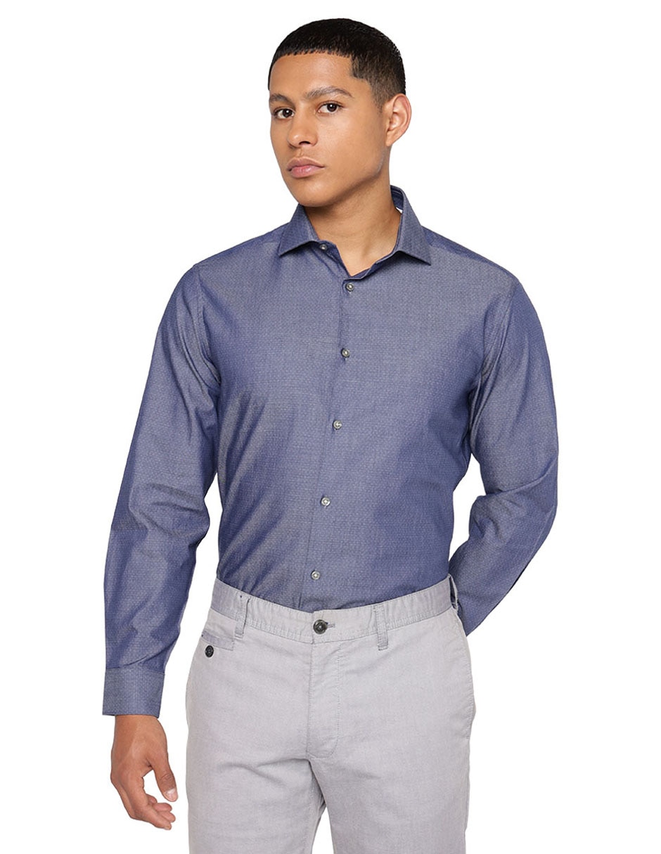 Camisa de vestir de manga larga para hombre