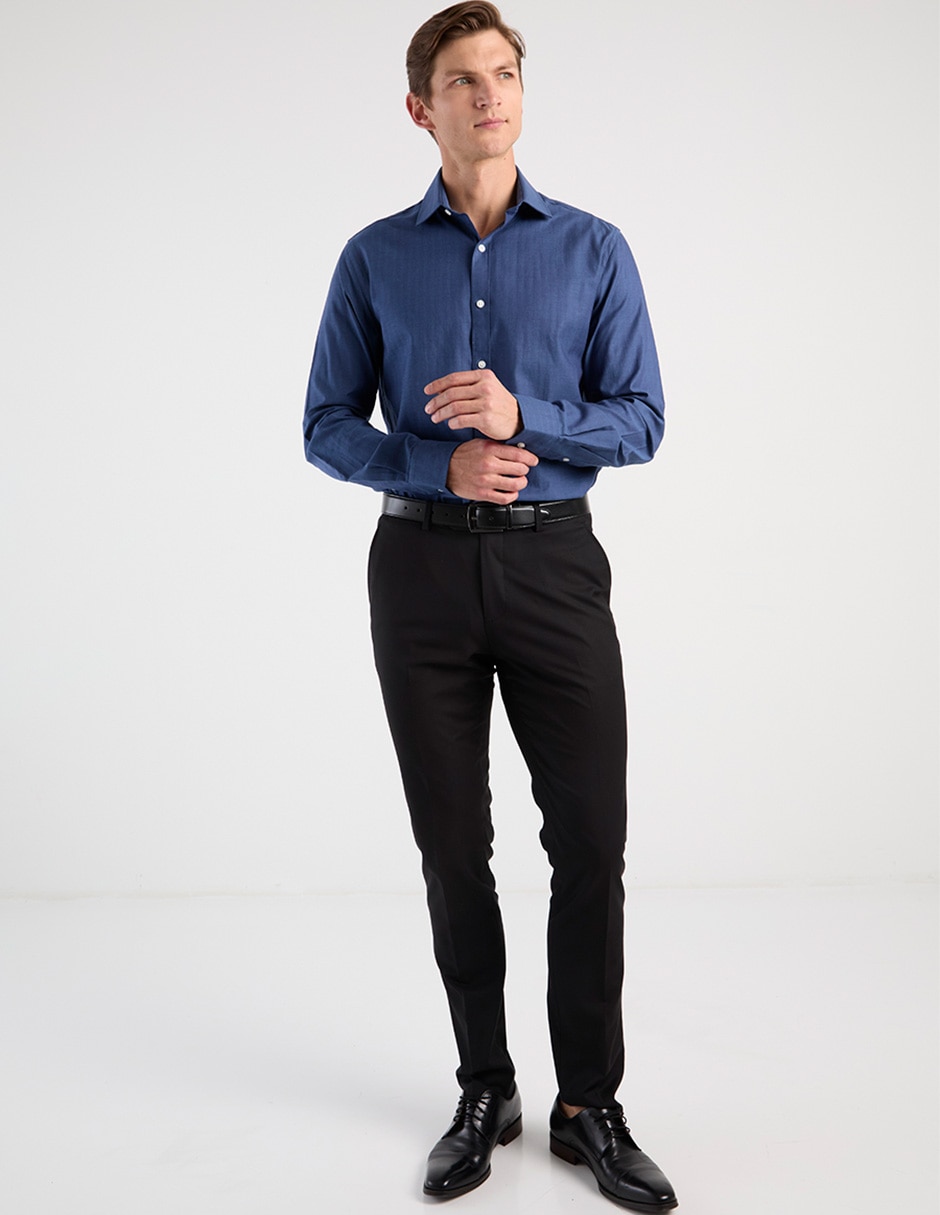 Camisa de vestir de algodón manga larga para hombre 3