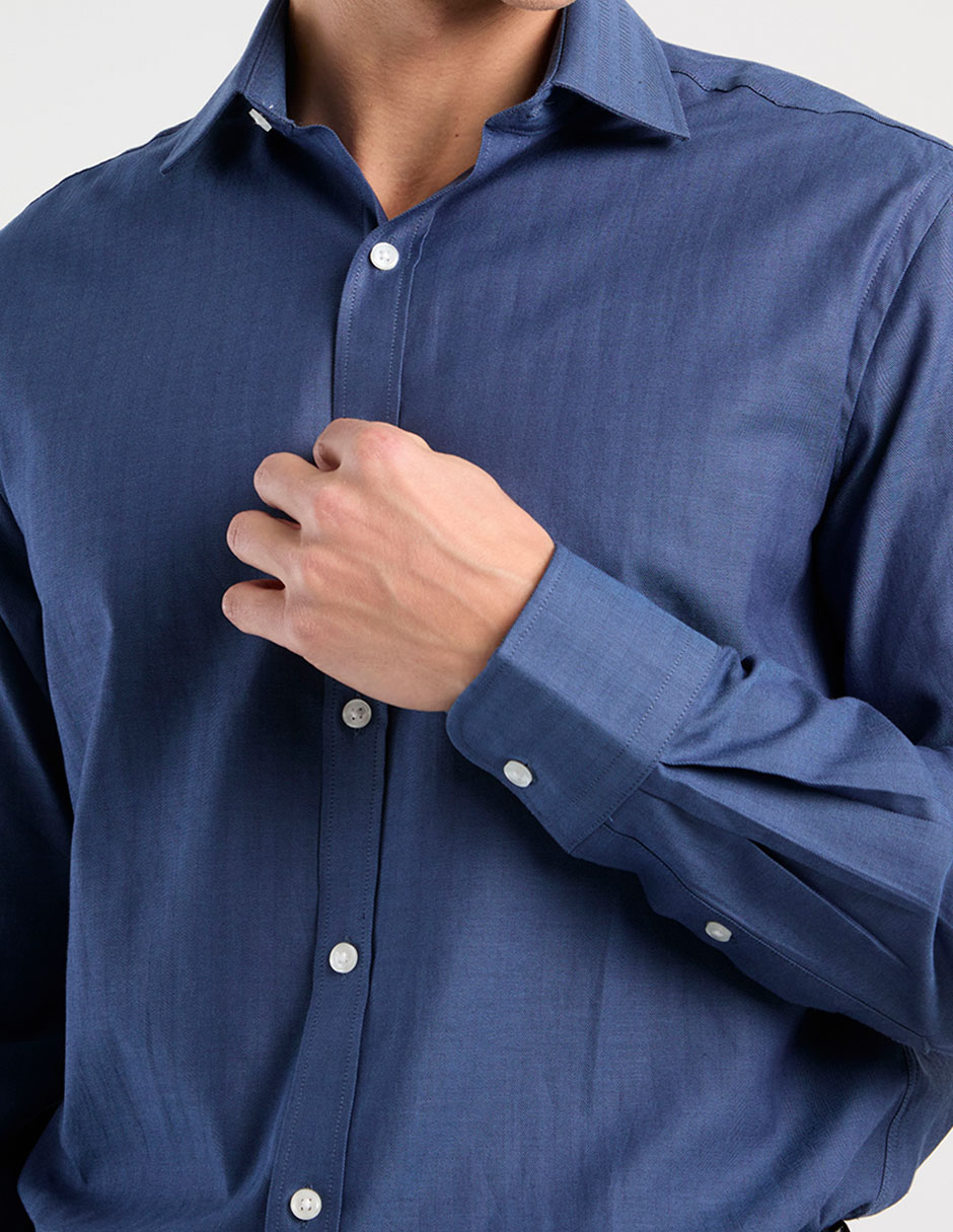 Camisa de vestir de algodón manga larga para hombre 5