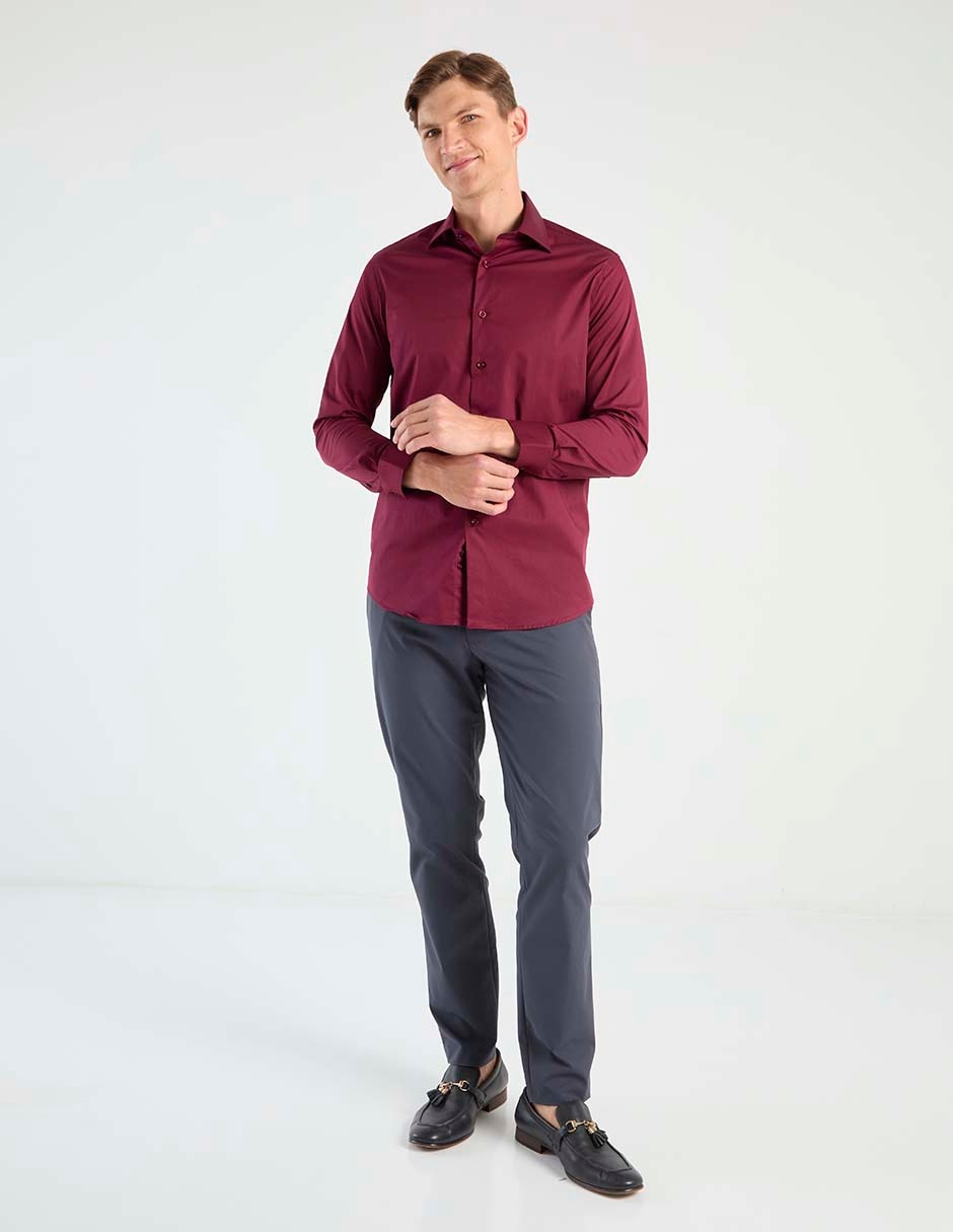 Camisa business casual de algodón manga larga para hombre 3