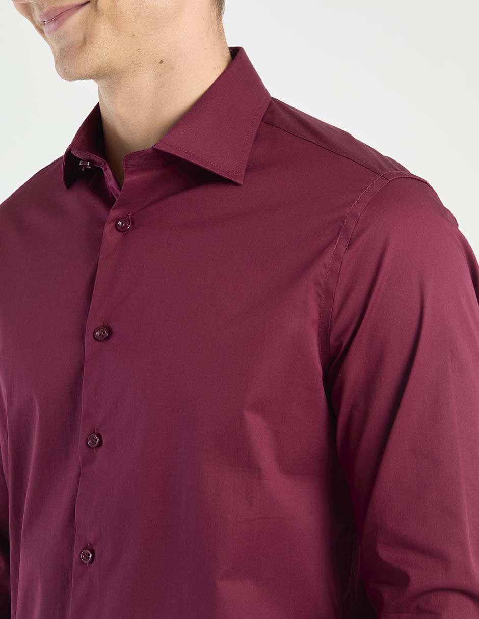 Camisa business casual de algodón manga larga para hombre 4