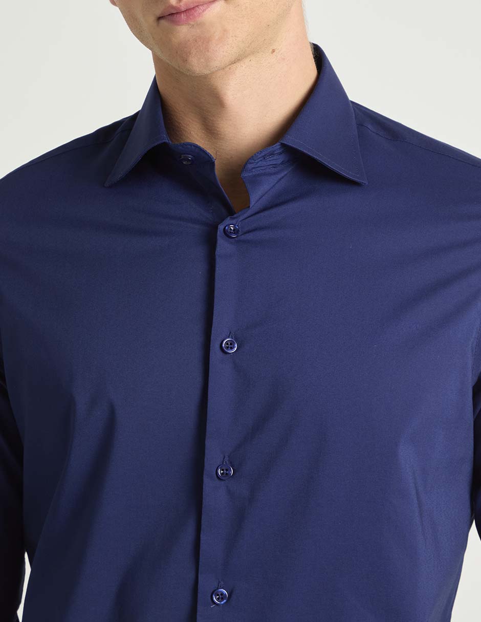 Camisa business casual de algodón manga larga para hombre 4