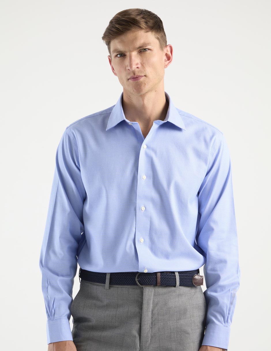 Camisa de vestir de algodón manga larga para hombre