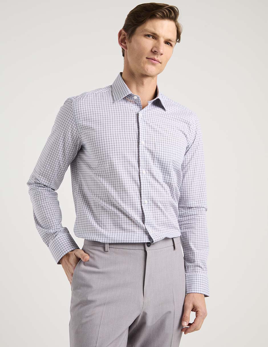Camisa de vestir de algodón manga larga para hombre 7