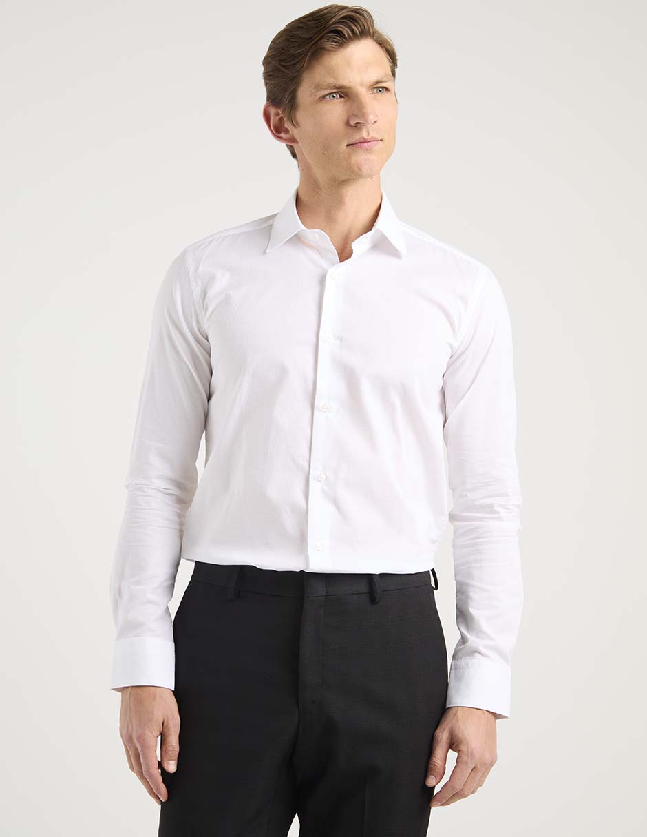 Camisa de vestir de algodón manga larga para hombre 7