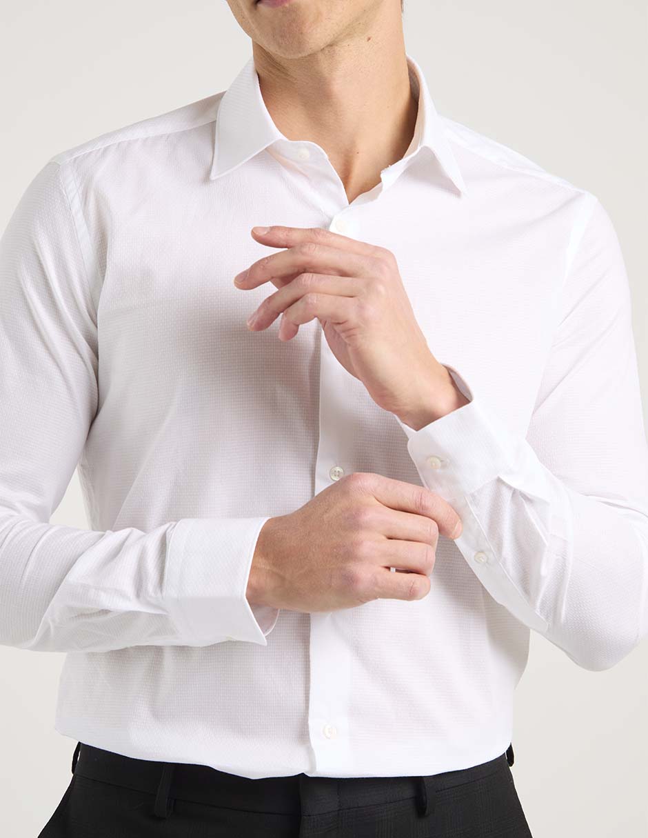 Camisa de vestir de algodón manga larga para hombre 10