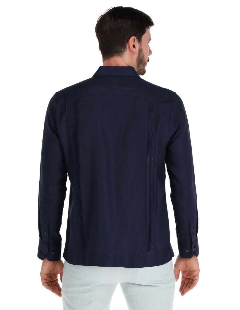 Guayabera manga larga para hombre 4