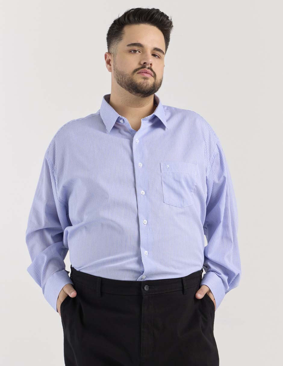 Camisa de vestir de algodón manga larga para hombre