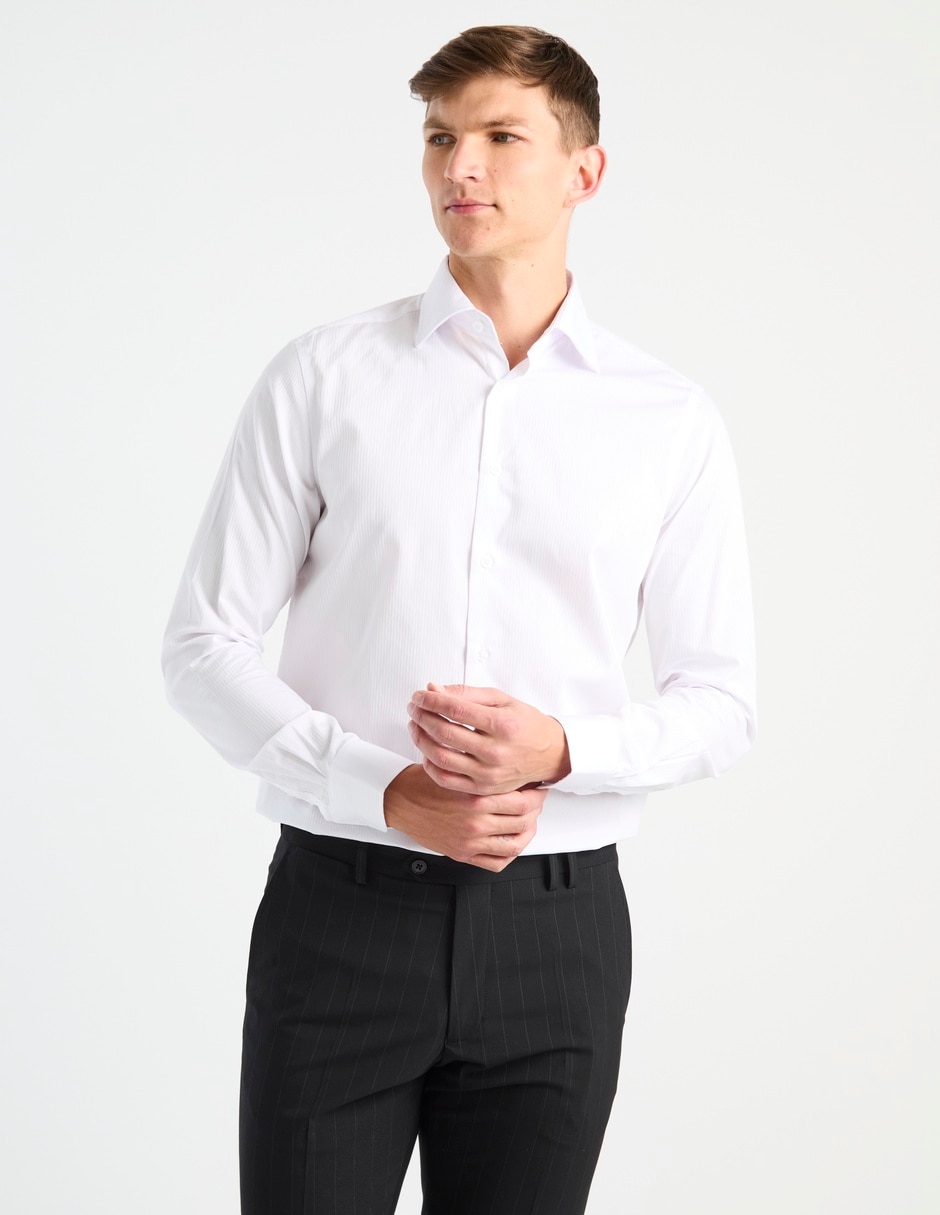 Camisa de vestir de algodón manga larga para hombre Camisa de vestir de algodón manga larga para hombre