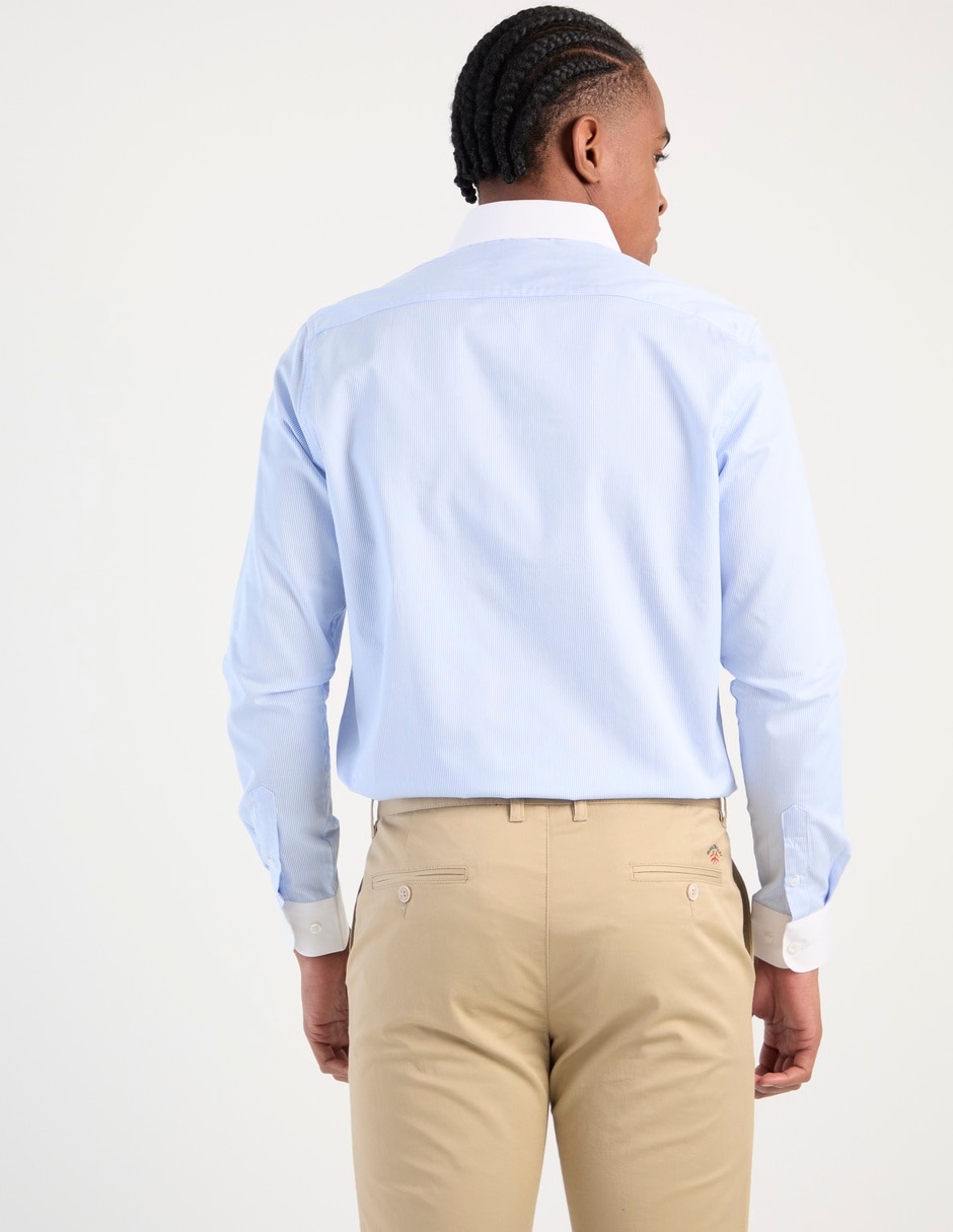 Camisa business casual de algodón manga larga para hombre 2
