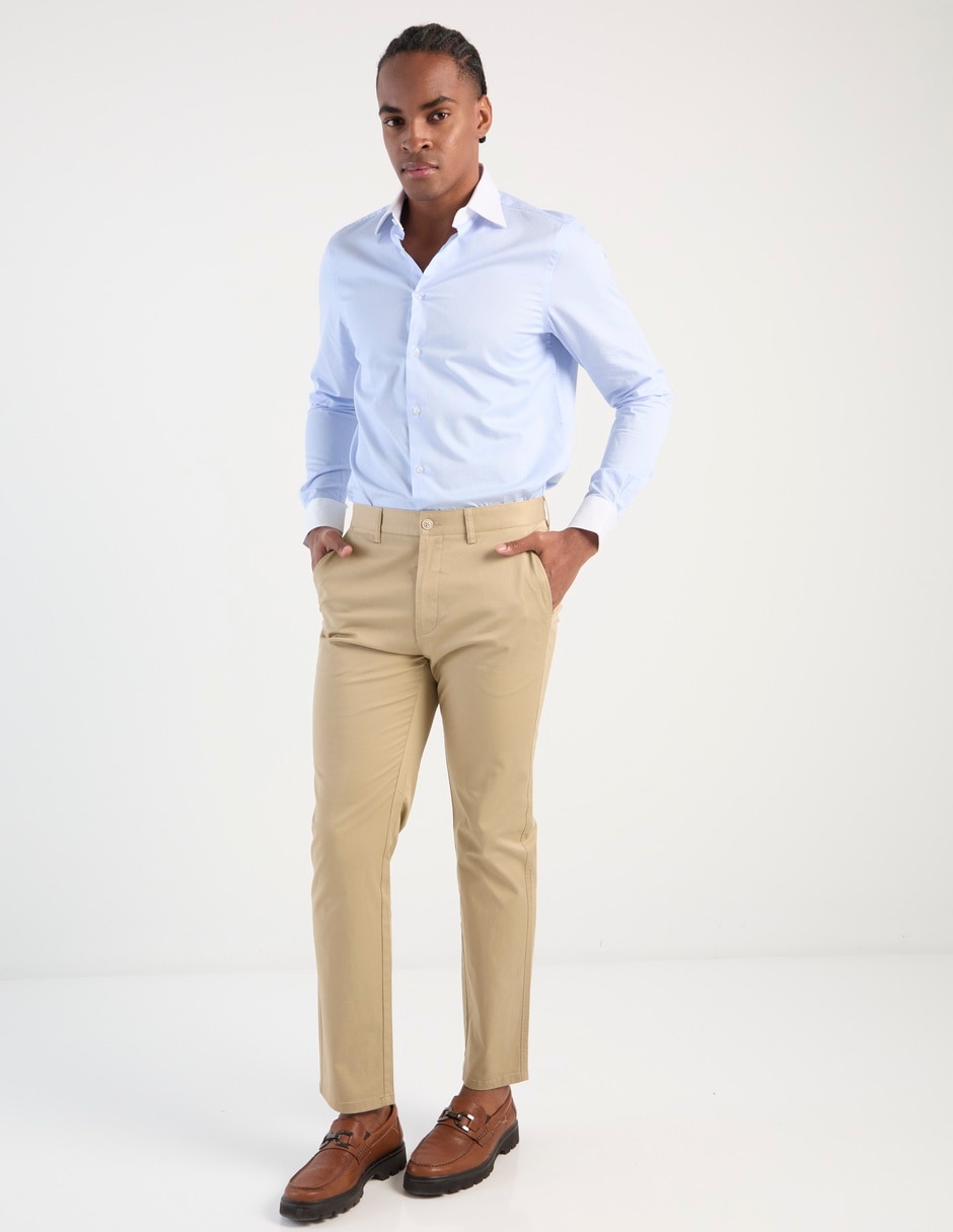 Camisa business casual de algodón manga larga para hombre 3