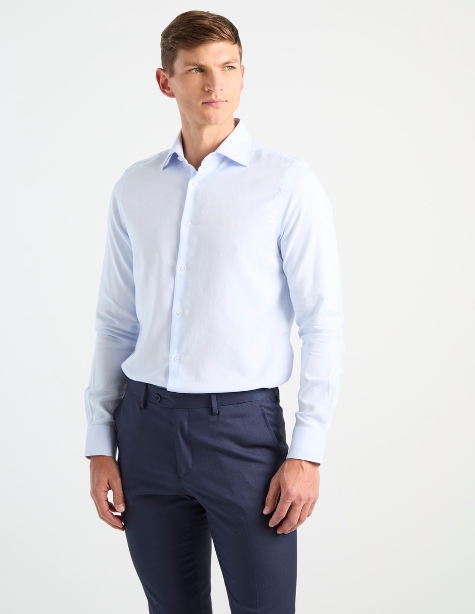 Camisa de vestir de algodón manga larga para hombre Camisa de vestir de algodón manga larga para hombre