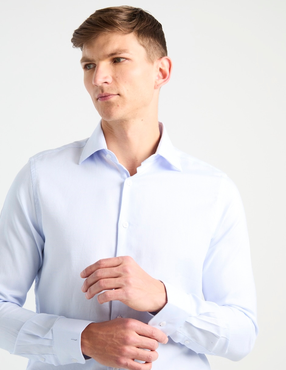 Camisa de vestir de algodón manga larga para hombre 4