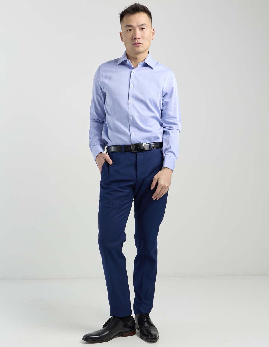 Camisa business casual de algodón manga larga para hombre 3