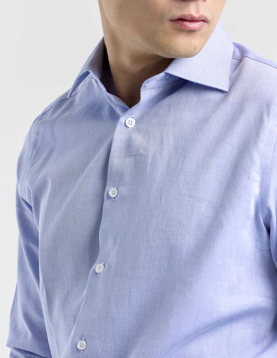 Camisa business casual de algodón manga larga para hombre 4