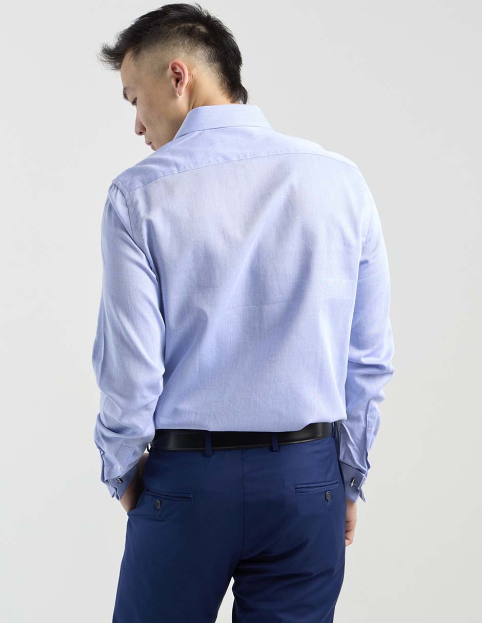 Camisa business casual de algodón manga larga para hombre 6