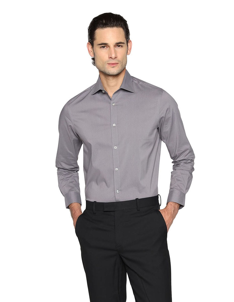 Camisa de vestir de algodón manga larga para hombre Camisa de vestir de algodón manga larga para hombre