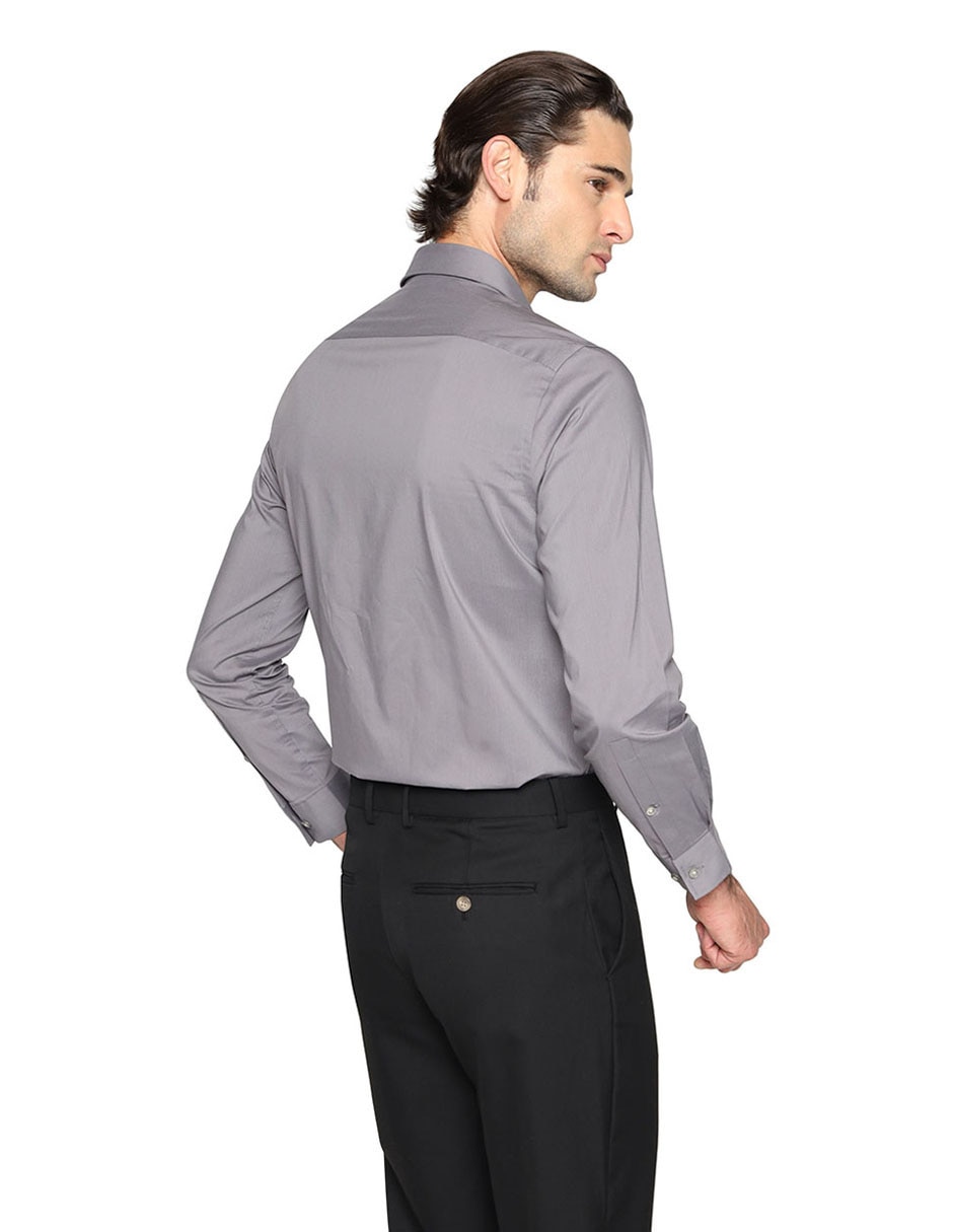 Camisa de vestir de algodón manga larga para hombre 2