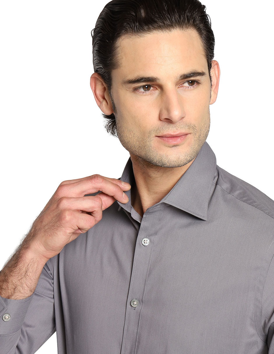 Camisa de vestir de algodón manga larga para hombre 4