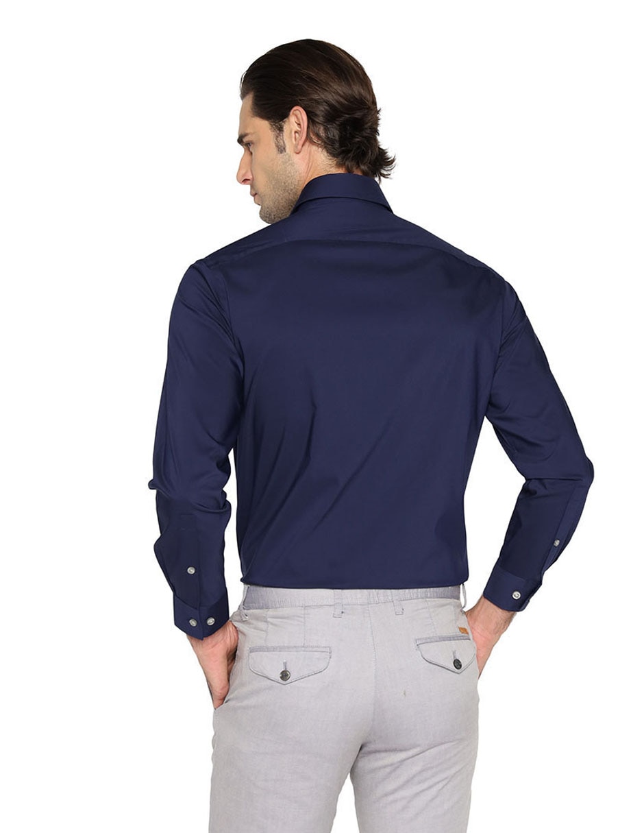 Camisa de vestir de algodón manga larga para hombre 2