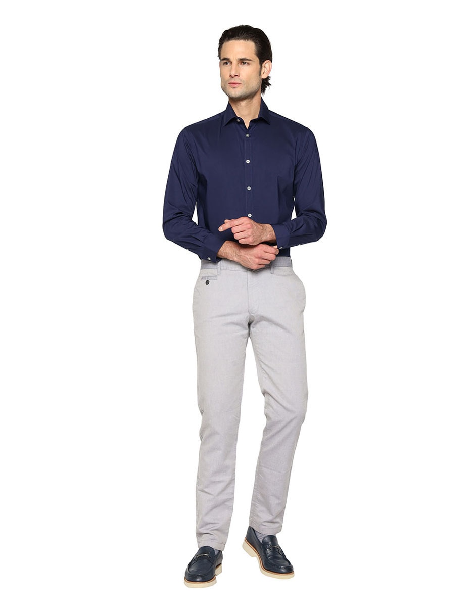 Camisa de vestir de algodón manga larga para hombre 3